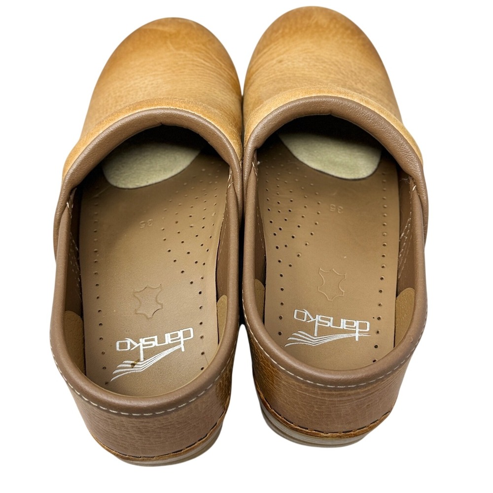 Dansko Professional Honey Pebbled Leather Clogs Womens Size 35 Tan Comfort Shoes - Picture 3 of 9